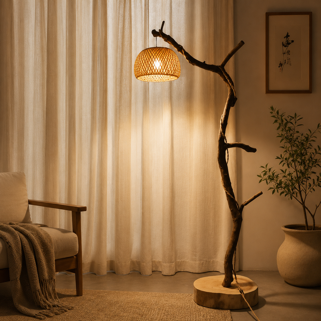 Wabi-Sabi Natural Branch Floor Lamp