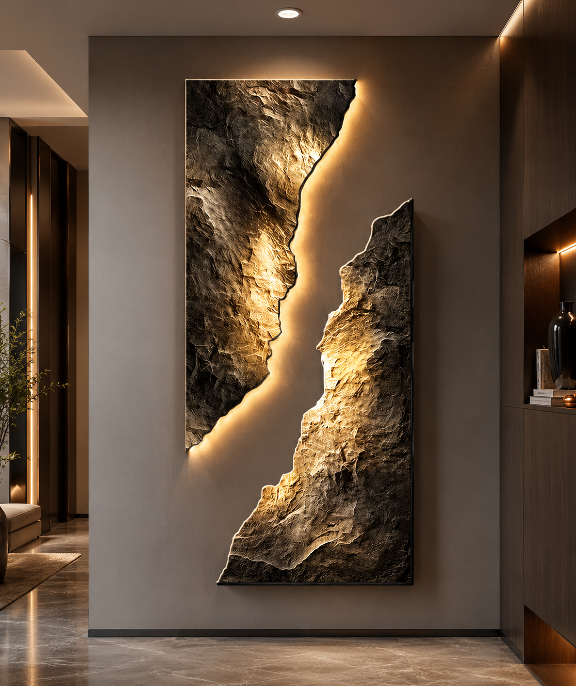 Luxury Rock Formation LED Wall Art Lamp