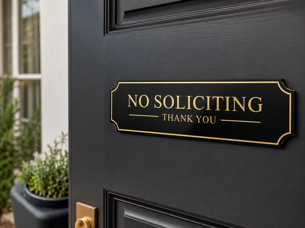 Elegant No Soliciting Door Sign