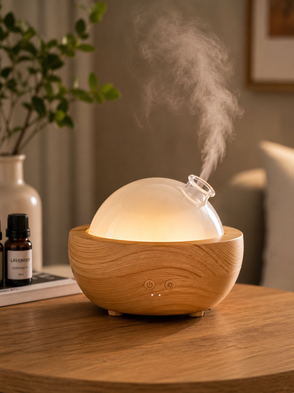 The Aura Wood Grain Essential Oil Diffuser