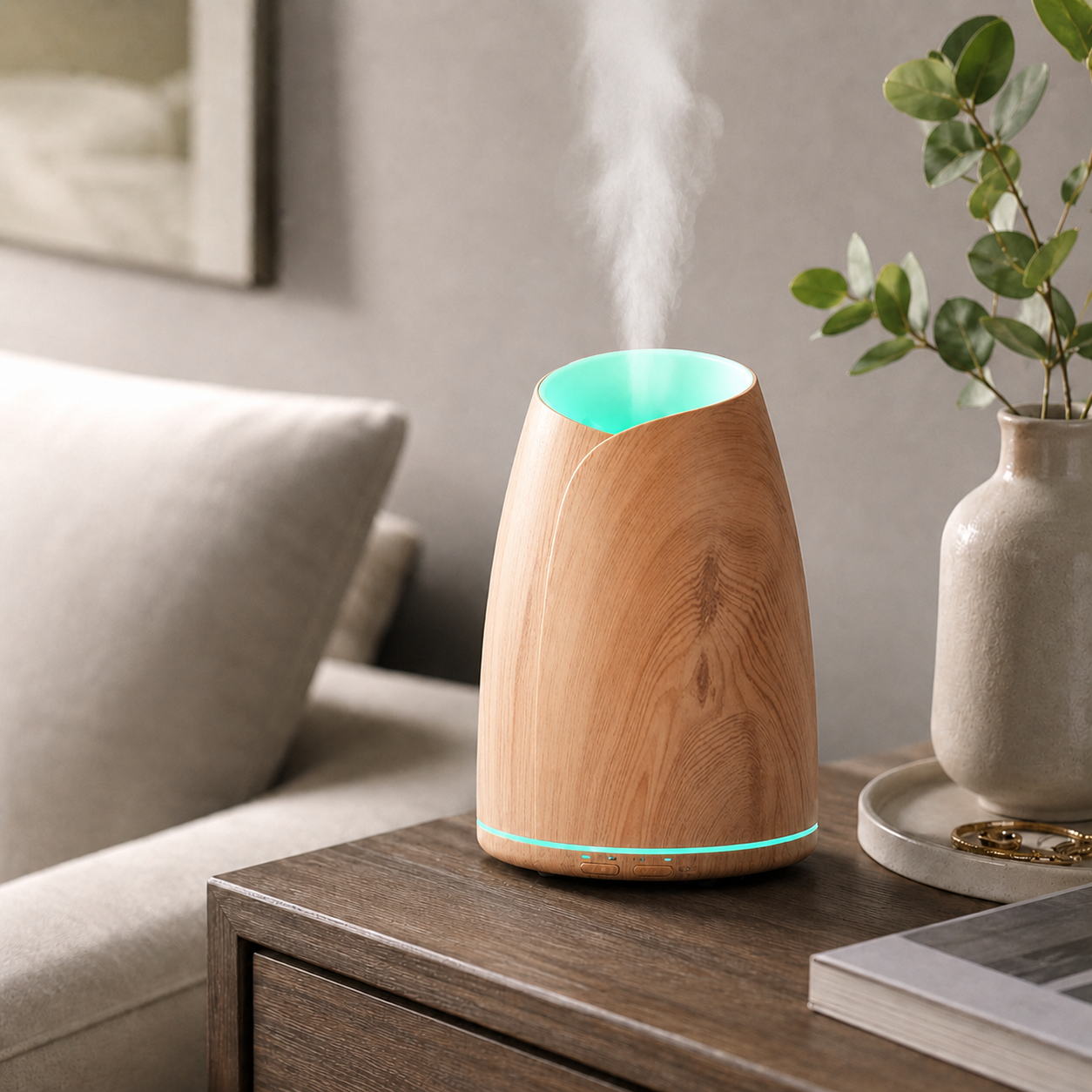 500ml Wood Grain Essential Oil Diffuser