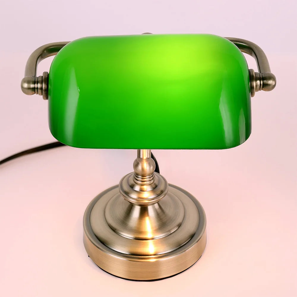 Retro Green Banker Desk Lamp