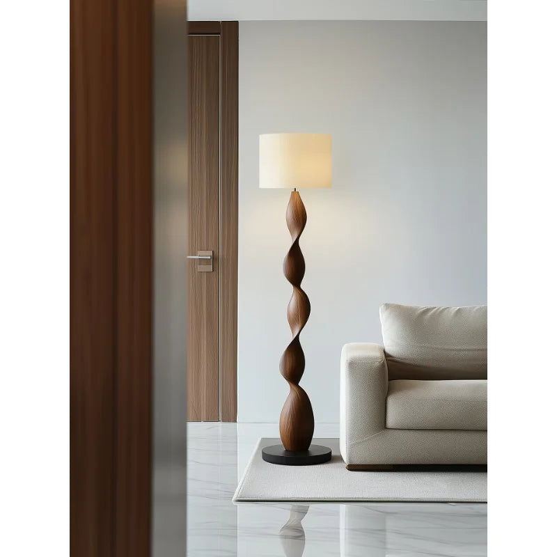 Luxury Twisted Wood Floor Lamp
