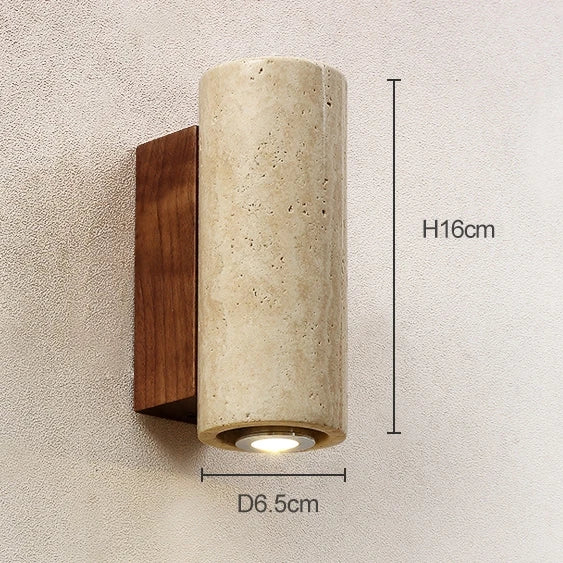 Natural Travertine Stone Wall Sconce