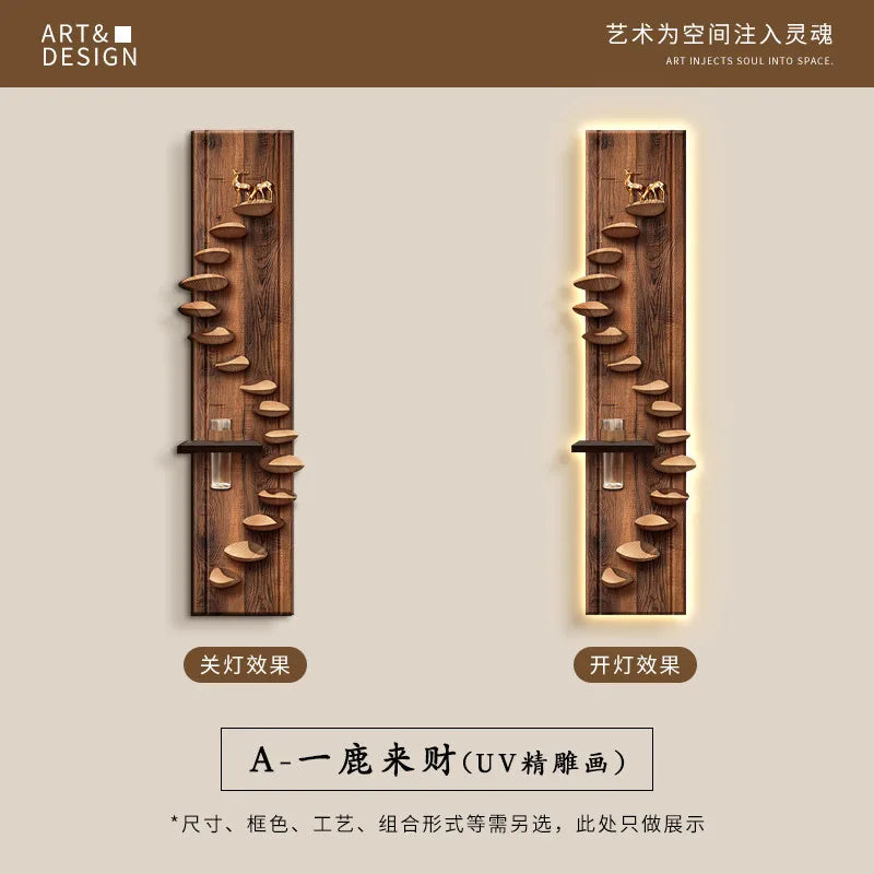 Prosperity Deer Vertical Wall Sculpture