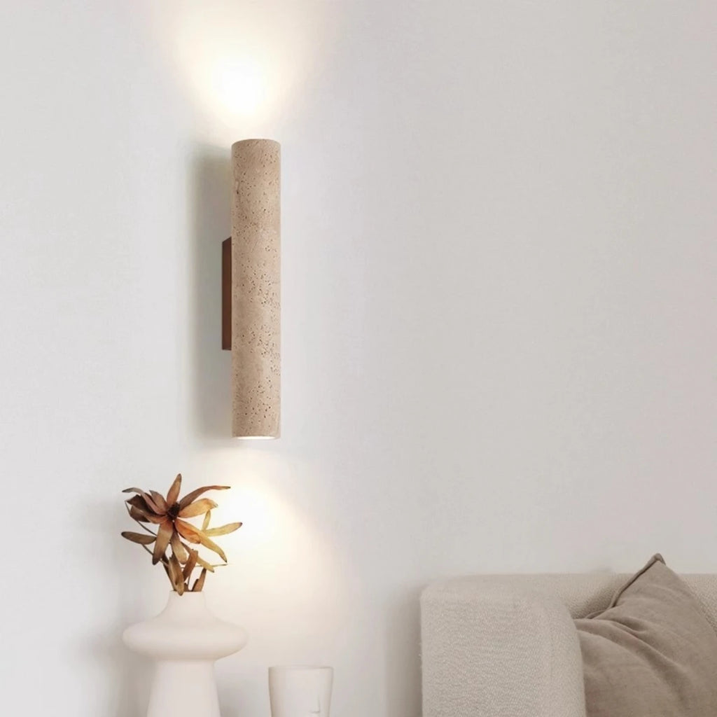 Natural Travertine Stone Wall Sconce