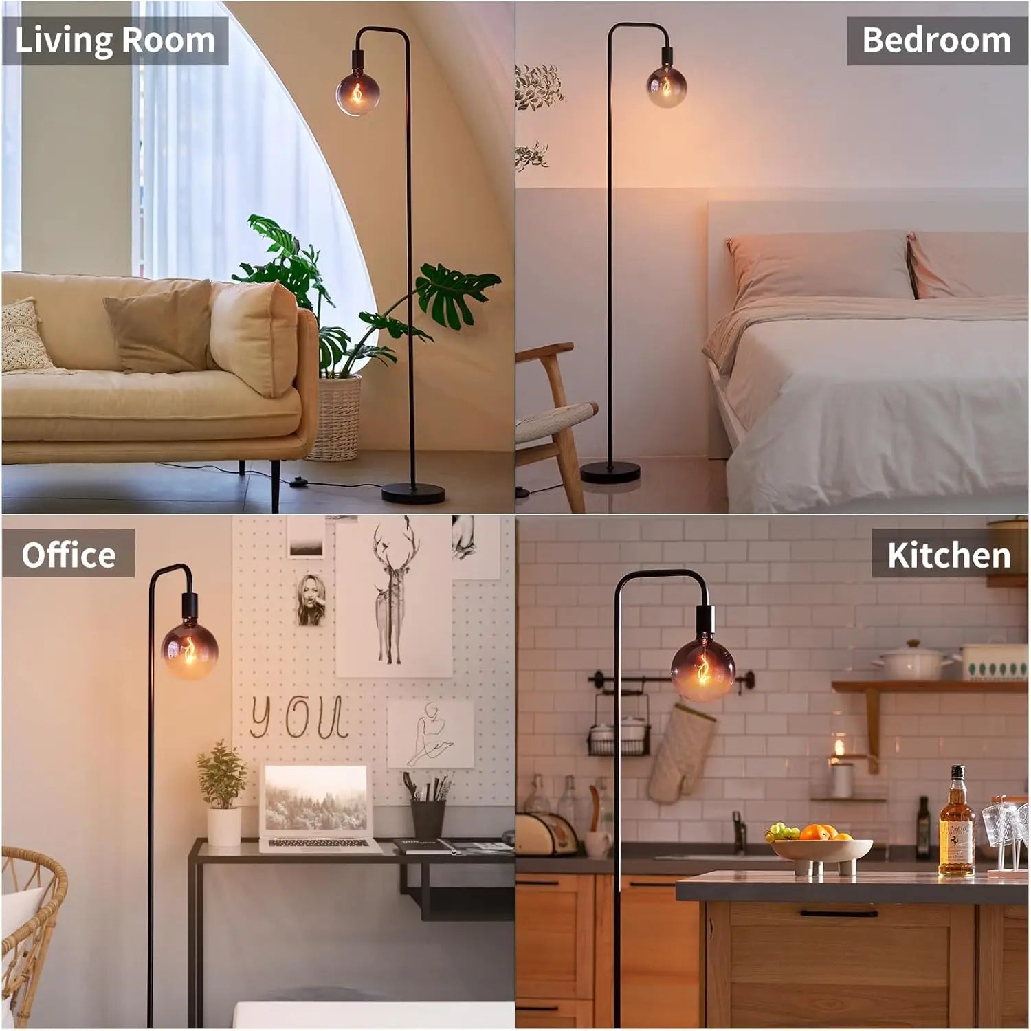 Modern Industrial Globe Floor Lamp