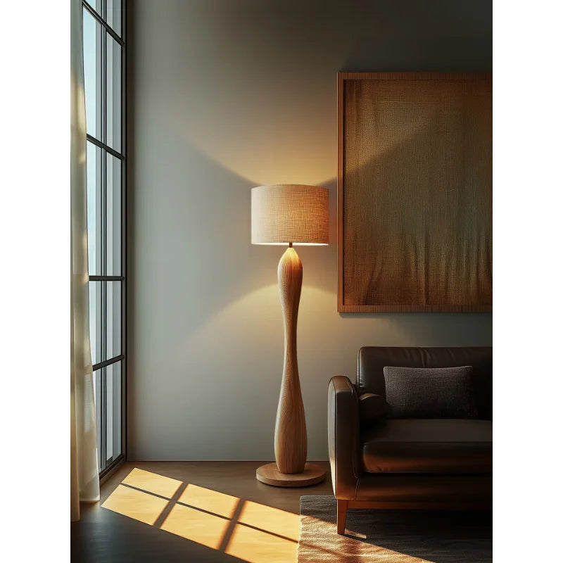 Luxury Twisted Wood Floor Lamp