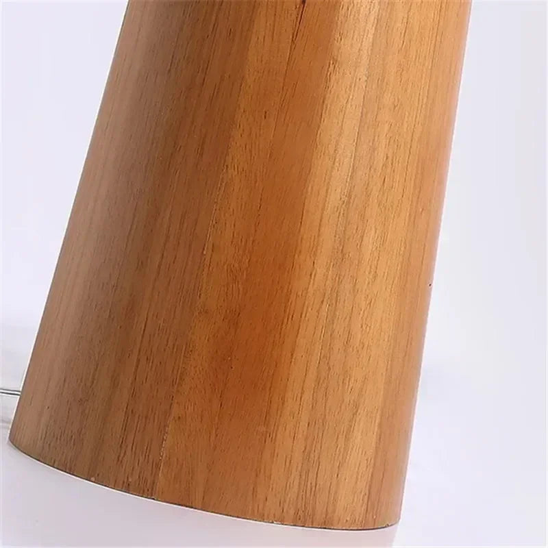 Designer Tapered Oak Wood Floor Lamp