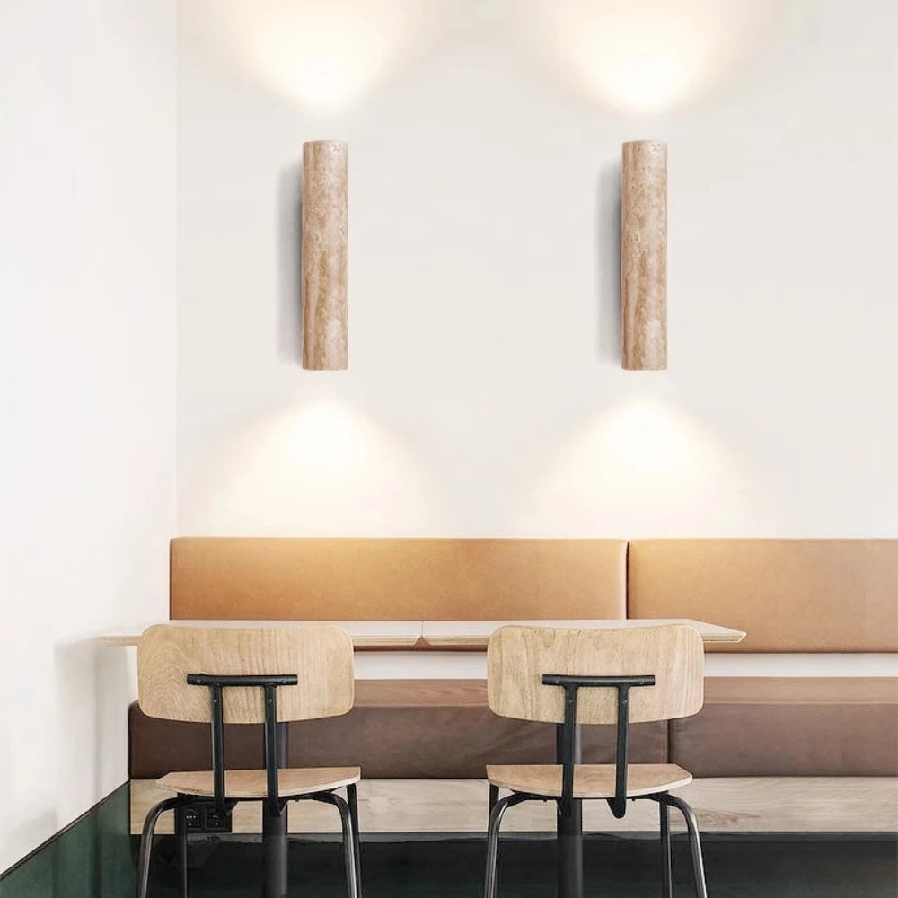 Natural Travertine Stone Wall Sconce