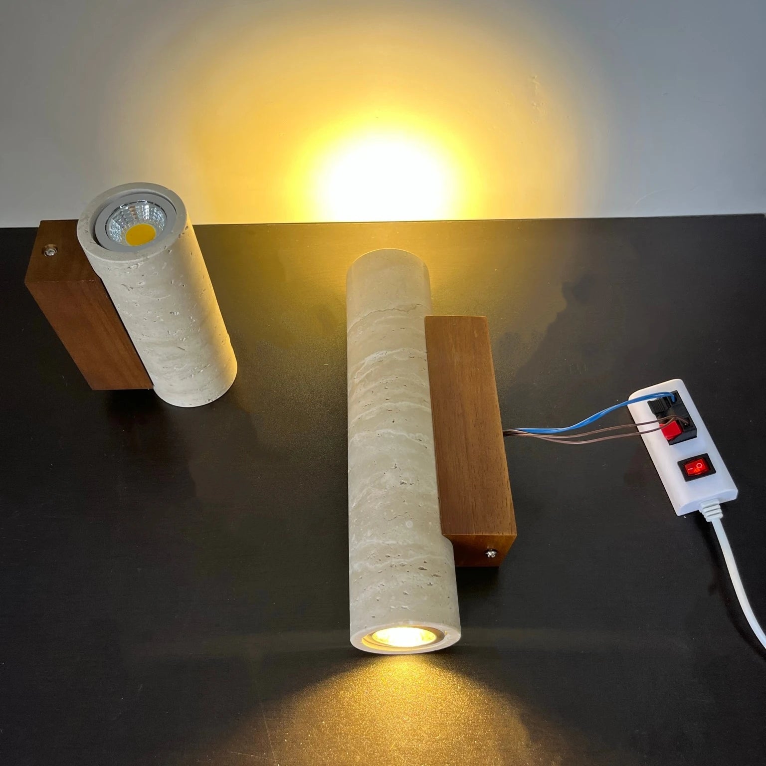 Natural Travertine Stone Wall Sconce