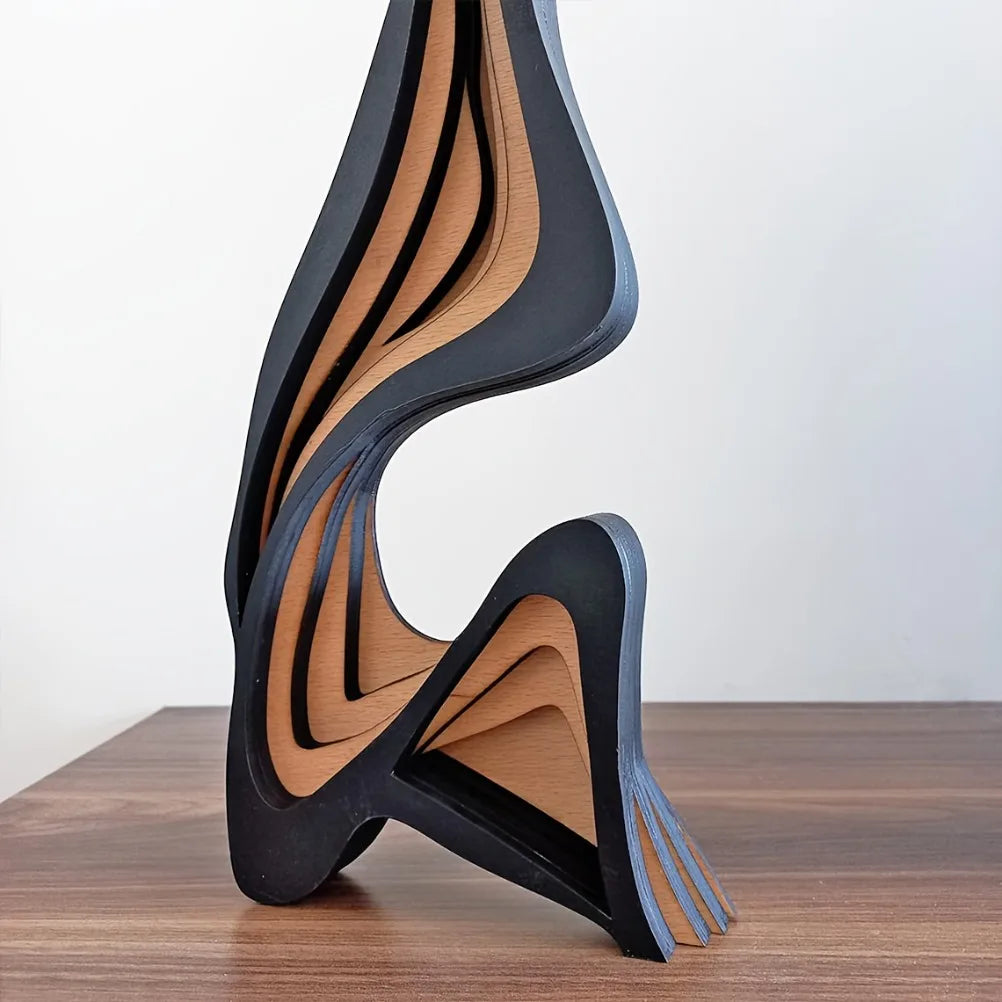 Artistic Abstract Wooden Streamline Sculpture