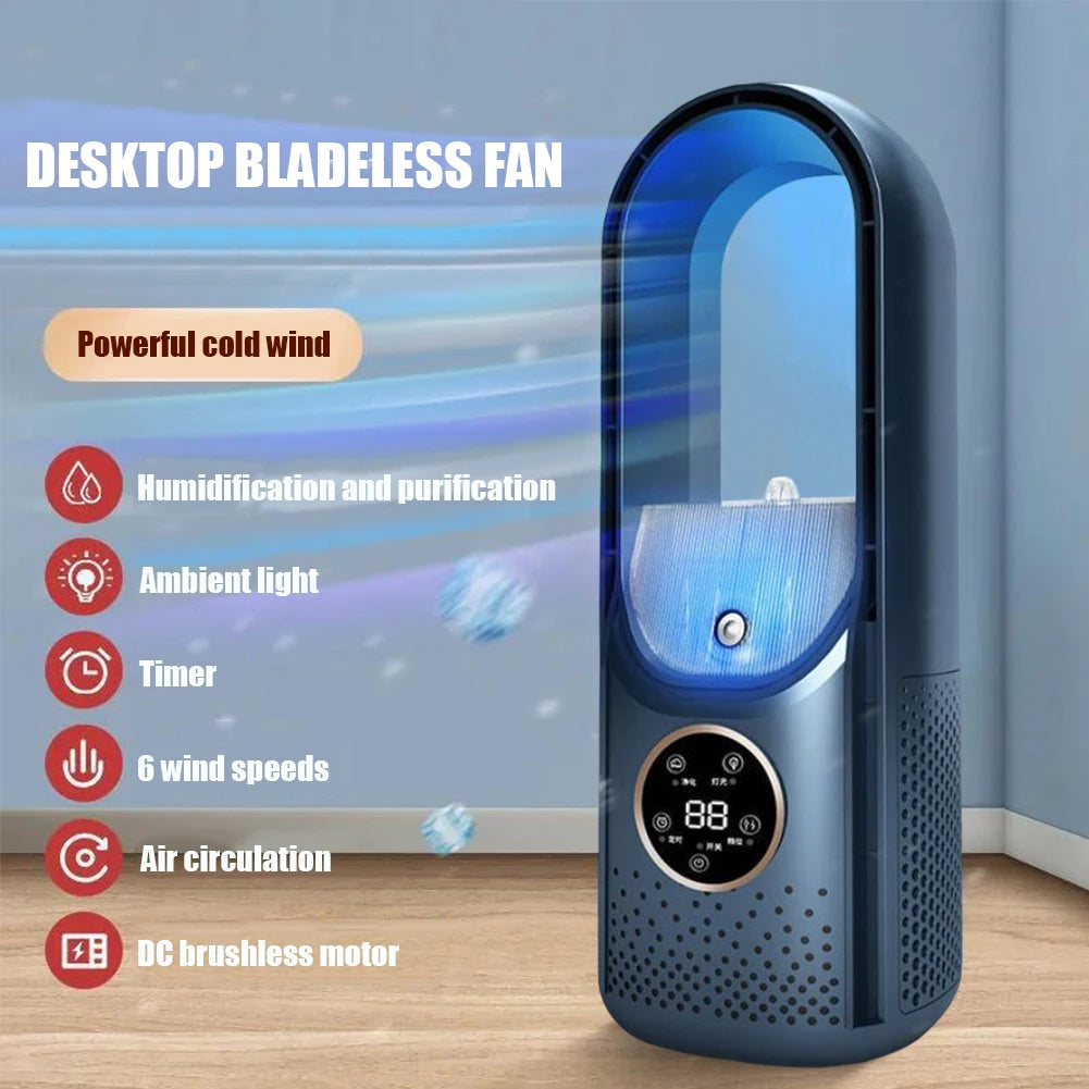 3-in-1 Bladeless Air Purifier, Humidifier & Purifier Tower