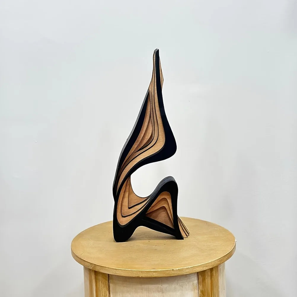 Artistic Abstract Wooden Streamline Sculpture