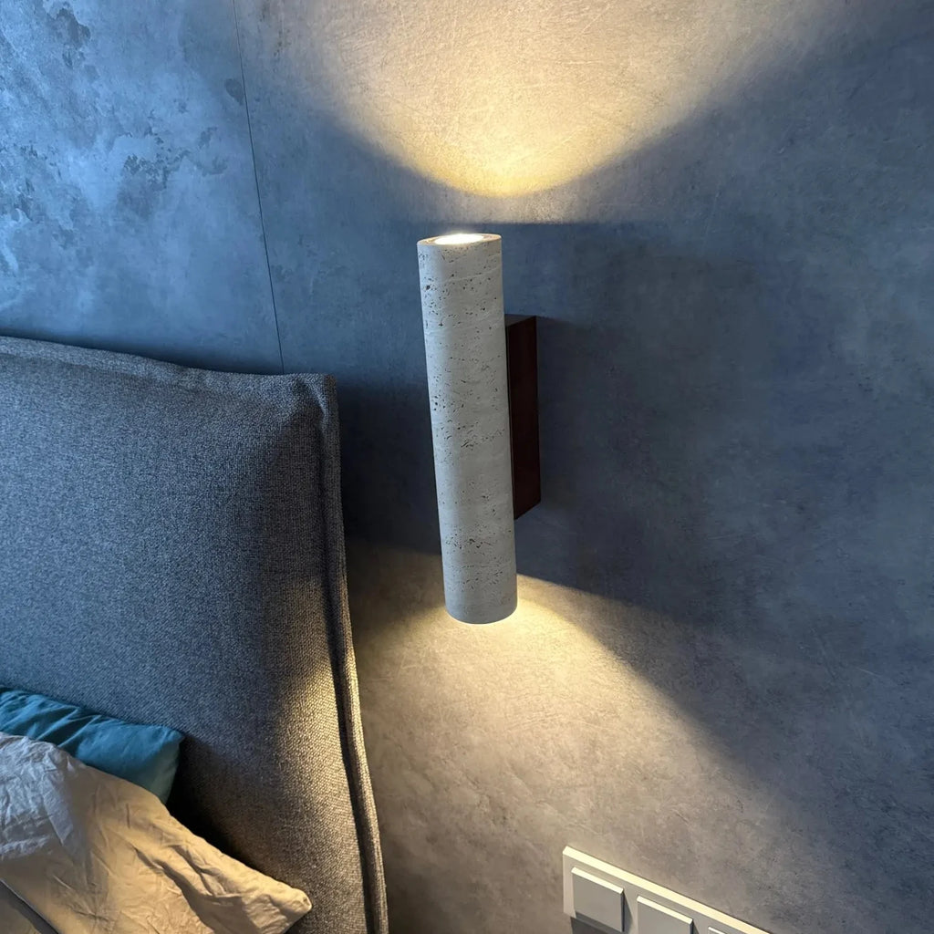 Natural Travertine Stone Wall Sconce