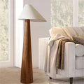 Designer Tapered Oak Wood Floor Lamp