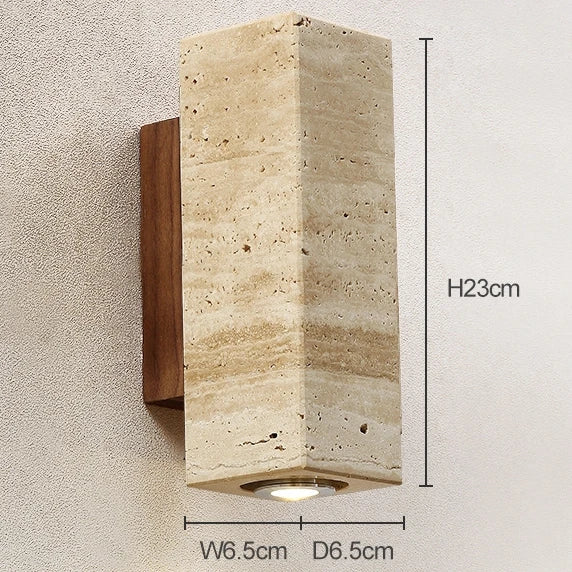 Natural Travertine Stone Wall Sconce