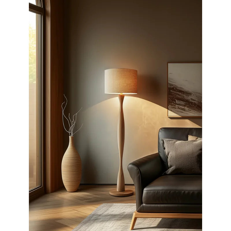 Luxury Twisted Wood Floor Lamp