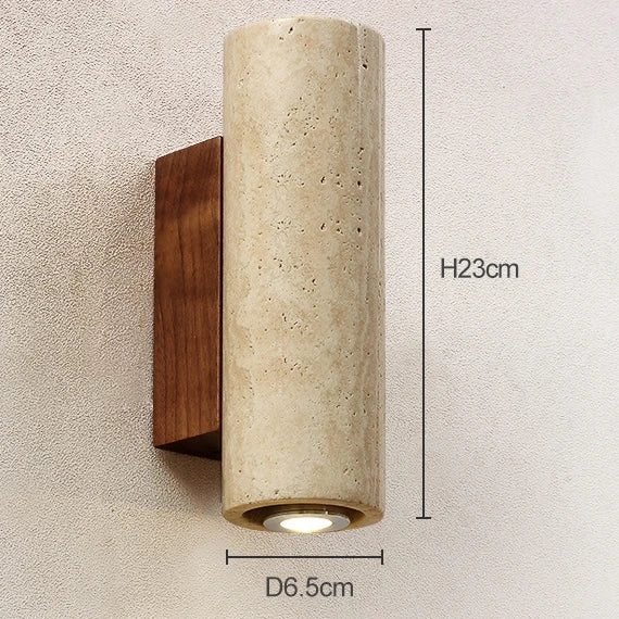 Natural Travertine Stone Wall Sconce