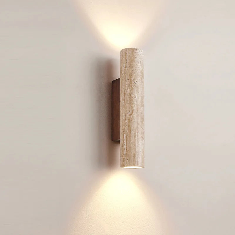 Natural Travertine Stone Wall Sconce