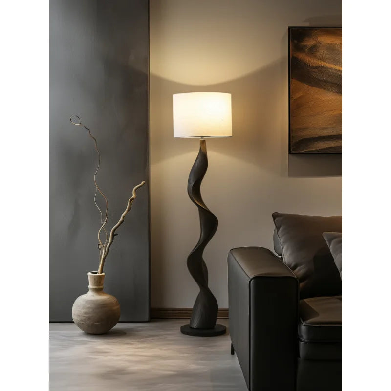 Luxury Twisted Wood Floor Lamp