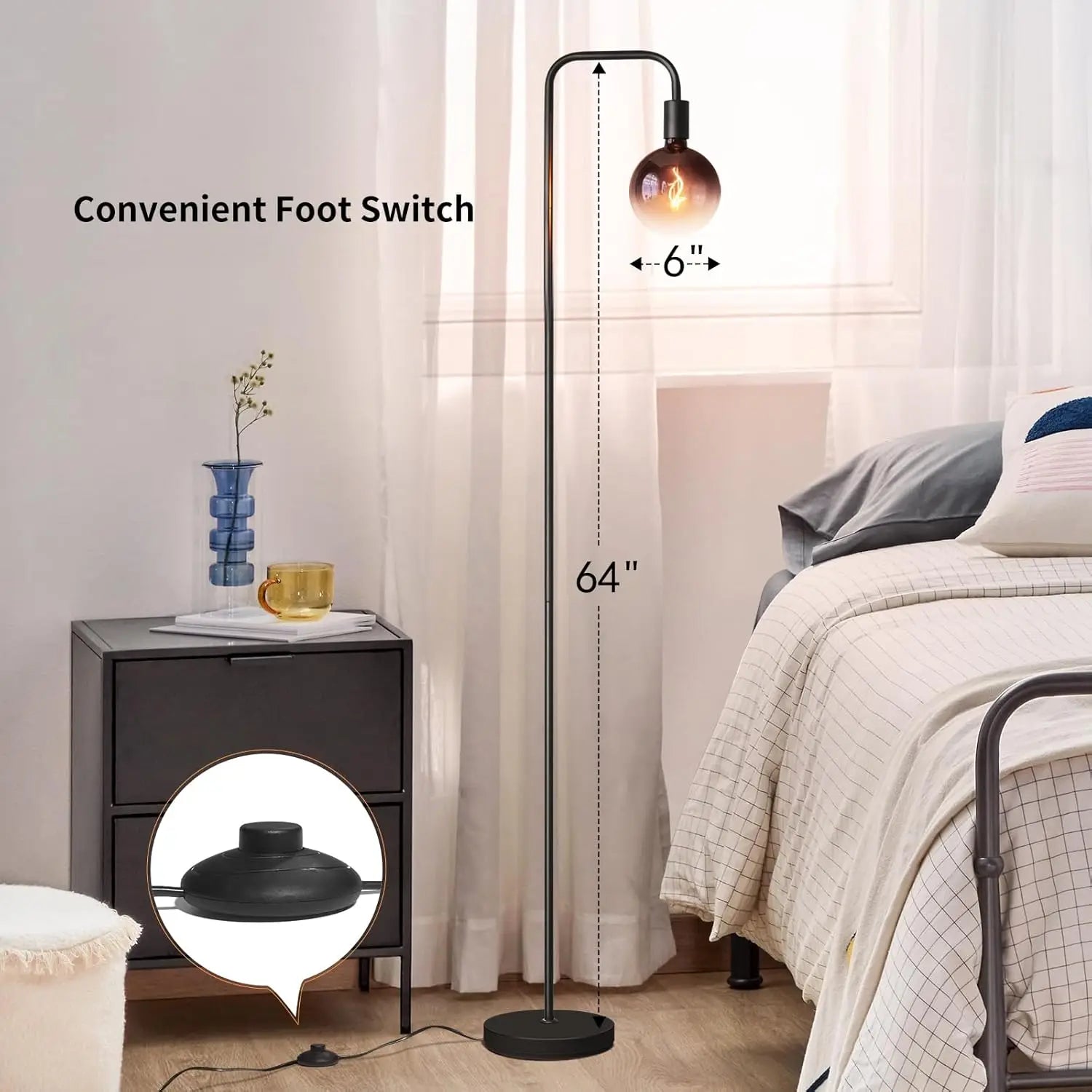 Modern Industrial Globe Floor Lamp